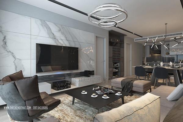  Đá ốp phòng khách vân mây